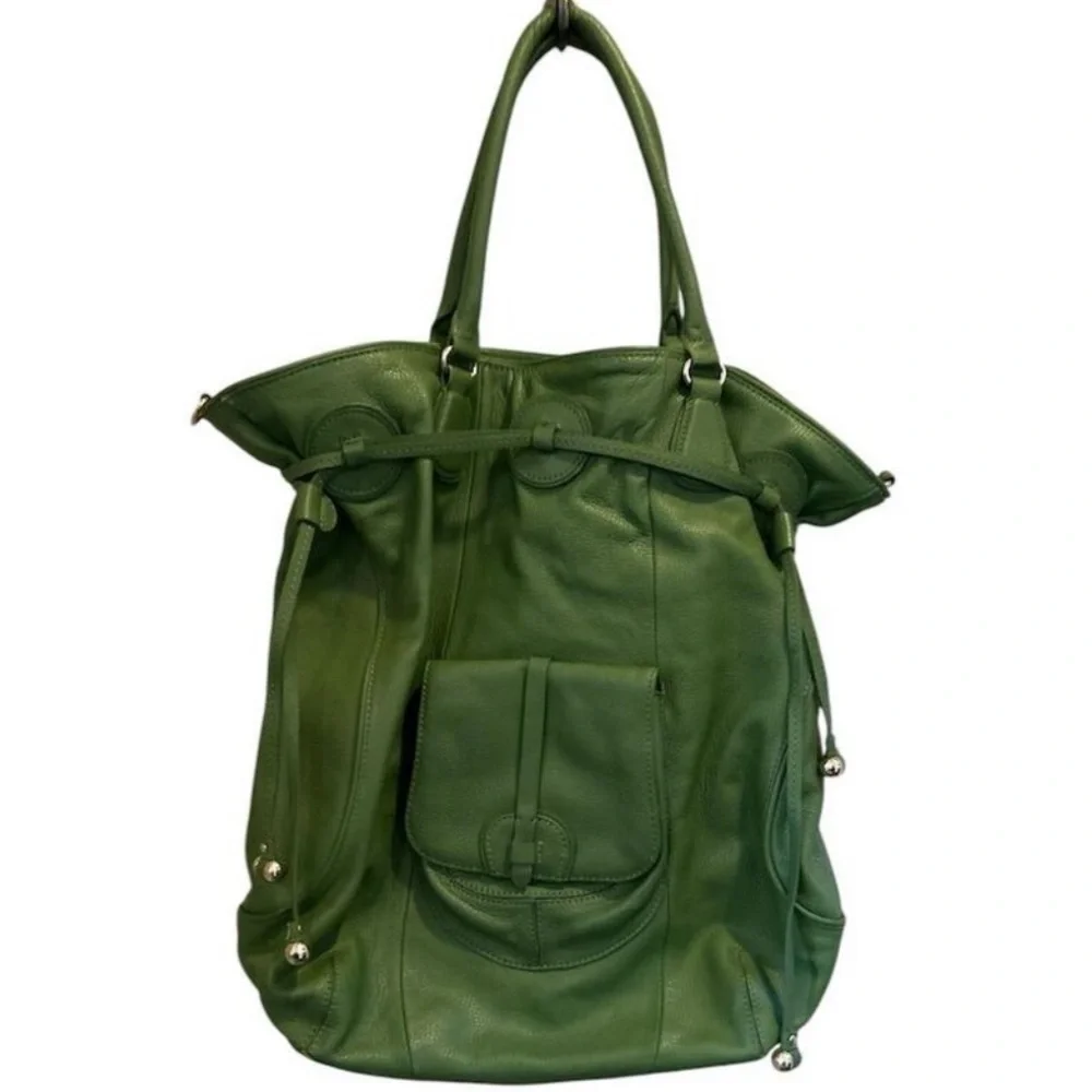Isaac Mizrahi Vibrant Green Leather Hobo Bag - Picture 15 of 15
